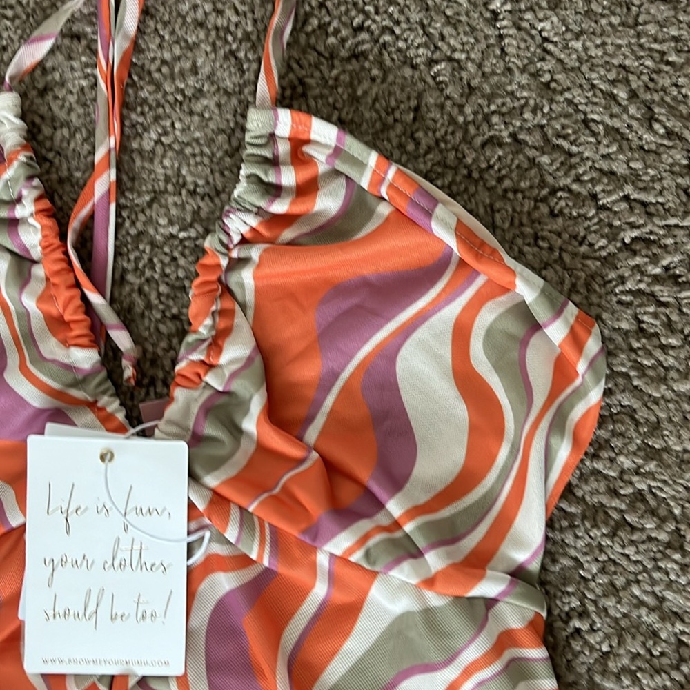 Show Me Your Mumu Pink & Orange Patterned Dress, NWT - Picture 6 of 7